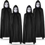 8 Pcs Black Adult Cloak Masks Sets 4