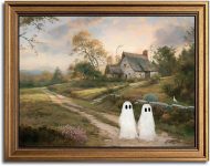 Gold Framed Vintage Halloween Wall Art,