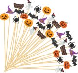 70Pcs Halloween Cocktail Picks, Pumpkin