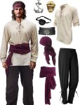 Verceco Mens Pirate Costume Outfit