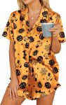 HOTOUCH Womens Satin Pajamas Set Button