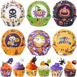 Halloween Cupcake Liners with Toppers