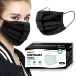 NNPCBT 100PCS 3 Ply Black Disposable