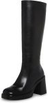 SOVANYOU Black Leather Boots Platform