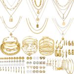 NEWITIN 69 Pieces Gold Jewelry Set for