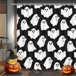 MEHOFOND Halloween Ghost Shower Curtain