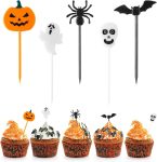 GlyinnHe 50PCS Halloween Picks Cupcake