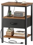 SUPERJARE Nightstand with Charging