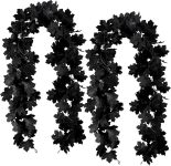Black Maple Leaf Garland, 2PCS Halloween