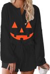 Halloween Pjs Womens Ruffle Long Sleeve