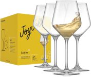 JoyJolt Layla White Wine Glasses, Set of