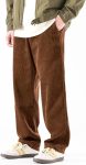 PLEPAN Mens Corduroy Pants Baggy Wide