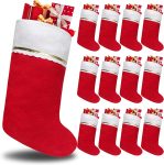 12 Pack Felt Christmas Stockings, 19