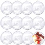 12Pack 80mm Clear Christmas Ball