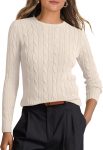 ANRABESS Womens Long Sleeve Cable Knit