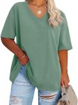 Women's Plus Size V Neck T Shirts Summer