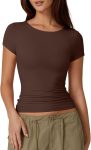 QINSEN Women's Crew Neck Short Sleeve