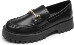 DREAM PAIRS Loafers for Women Platform