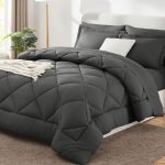CozyLux Queen Comforter Set Dark Grey -