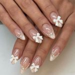 24Pcs Almond Press on Nails French Tips