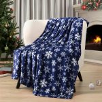 PAVILIA Christmas Throw Blanket | Navy