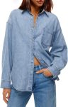 Cicy Bell Womens Oversized Denim Shirt