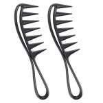 2Pcs Large Wide Tooth Comb Curl Wavy