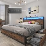 Lifezone Queen Bed Frame with 2-Tier