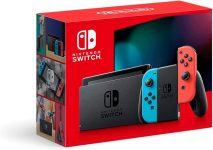 Nintendo Switch with Neon Blue and Neon