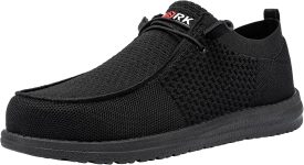 LARNMERN Slip On Steel Toe Shoes Men
