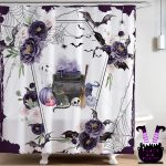 Mocsicka Halloween Shower Curtain Purple