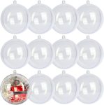 12 Pack Clear Plastic Fillable Ornament