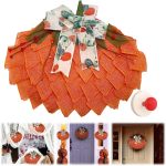 Handmade Fall Pumpkin Wreath 15.7 inch,