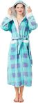 Women's Plush Fleece plaid Bathrobe -