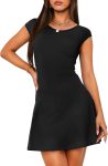OFEEFAN Womens Dresses Cap Sleeve