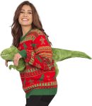 3D T-Rex Red and Green Adult Ugly