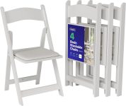SIMPLEX 4 White Resin Folding Chairs -