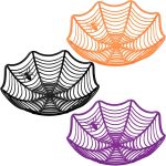 3 Pack Halloween Spider Web Candy Bowls,