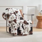 Cozy Bliss Cow Print Faux Fur Throw
