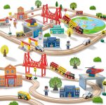 Tiny Land 110PCS Wooden Train Set – Toy