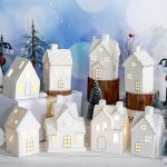 Wesiti 28 Pcs Ceramic LED Christmas