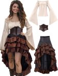 Verceco Pirate Costume Women Outfit with