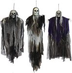JOYIN 3 Pack Hanging Halloween Skeleton