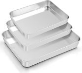 TeamFar Baking Pans Set of 3, Stainless