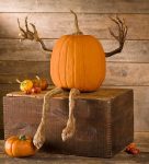 Plow & Hearth Set of 4 Bendable Pumpkin