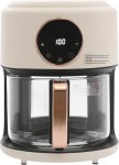 1200W Glass Air Fryer, 3.81QT Cylinder