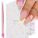 Flower Nail Art Stickers Decals 5D