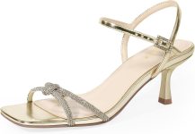 Ankis Kitten Heels Rhinestone Strappy