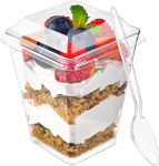 Zezzxu 50 Pack 5 oz Plastic Dessert Cups