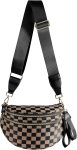 Black and White Checkered Crossbody Bag